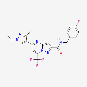 5-(1-ethyl-3-methyl-1H-pyrazol-4-yl)-N-(4-fluorobenzyl)-7-(trifluoromethyl)pyrazolo[1,5-a]pyrimidine-2-carboxamide