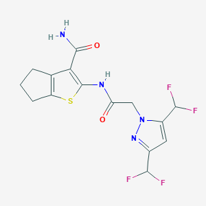 2-({[3,5-bis(difluoromethyl)-1H-pyrazol-1-yl]acetyl}amino)-5,6-dihydro-4H-cyclopenta[b]thiophene-3-carboxamide