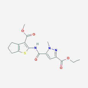 ethyl 5-({[3-(methoxycarbonyl)-5,6-dihydro-4H-cyclopenta[b]thien-2-yl]amino}carbonyl)-1-methyl-1H-pyrazole-3-carboxylate