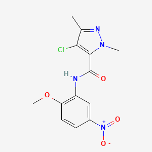 4-chloro-N-(2-methoxy-5-nitrophenyl)-1,3-dimethyl-1H-pyrazole-5-carboxamide