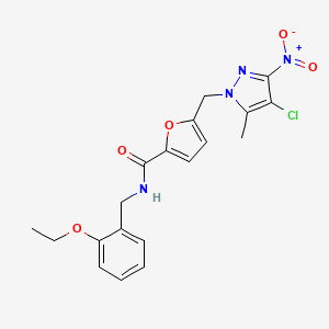 5-[(4-chloro-5-methyl-3-nitro-1H-pyrazol-1-yl)methyl]-N-(2-ethoxybenzyl)-2-furamide