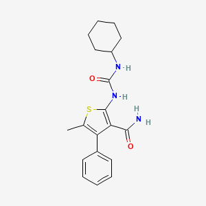 molecular formula C19H23N3O2S B4342078 2-{[(cyclohexylamino)carbonyl]amino}-5-methyl-4-phenyl-3-thiophenecarboxamide 