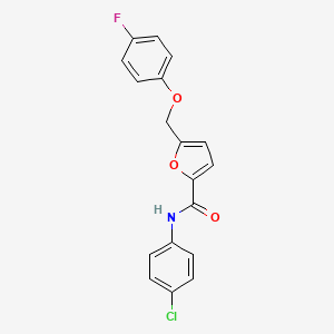 molecular formula C18H13ClFNO3 B4342106 N-(4-chlorophenyl)-5-[(4-fluorophenoxy)methyl]furan-2-carboxamide 