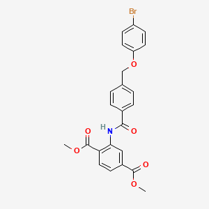 molecular formula C24H20BrNO6 B4342132 dimethyl 2-({4-[(4-bromophenoxy)methyl]benzoyl}amino)terephthalate 