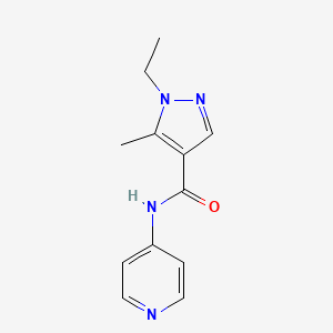 molecular formula C12H14N4O B4342140 1-ethyl-5-methyl-N-(pyridin-4-yl)-1H-pyrazole-4-carboxamide 