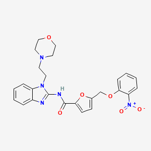 molecular formula C25H25N5O6 B4342152 N-{1-[2-(MORPHOLIN-4-YL)ETHYL]-1H-1,3-BENZODIAZOL-2-YL}-5-[(2-NITROPHENOXY)METHYL]FURAN-2-CARBOXAMIDE 