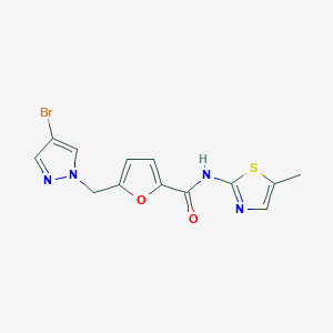 molecular formula C13H11BrN4O2S B4342172 5-[(4-BROMO-1H-PYRAZOL-1-YL)METHYL]-N~2~-(5-METHYL-1,3-THIAZOL-2-YL)-2-FURAMIDE 