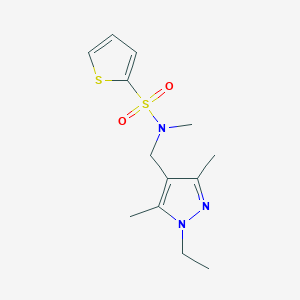 molecular formula C13H19N3O2S2 B4342213 N-[(1-ethyl-3,5-dimethyl-1H-pyrazol-4-yl)methyl]-N-methyl-2-thiophenesulfonamide 