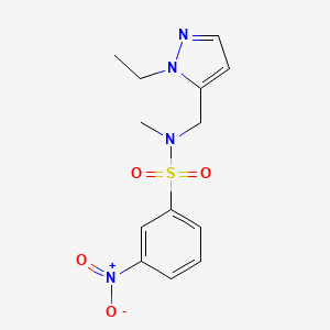 molecular formula C13H16N4O4S B4342224 N-[(1-ETHYL-1H-PYRAZOL-5-YL)METHYL]-N-METHYL-3-NITRO-1-BENZENESULFONAMIDE 