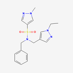 molecular formula C17H21N5O2S B4342270 N-benzyl-N-[(1-ethyl-1H-pyrazol-4-yl)methyl]-1-methyl-1H-pyrazole-4-sulfonamide 