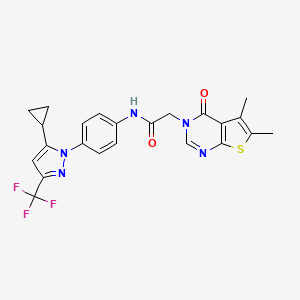 N-{4-[5-CYCLOPROPYL-3-(TRIFLUOROMETHYL)-1H-PYRAZOL-1-YL]PHENYL}-2-[5,6-DIMETHYL-4-OXOTHIENO[2,3-D]PYRIMIDIN-3(4H)-YL]ACETAMIDE