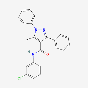 molecular formula C23H18ClN3O B4342382 N-(3-chlorophenyl)-5-methyl-1,3-diphenyl-1H-pyrazole-4-carboxamide CAS No. 494747-23-8