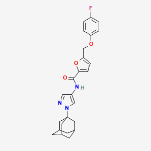 molecular formula C25H26FN3O3 B4342402 N-[1-(1-adamantyl)-1H-pyrazol-4-yl]-5-[(4-fluorophenoxy)methyl]-2-furamide 