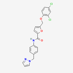 5-[(2,4-dichlorophenoxy)methyl]-N-[4-(1H-pyrazol-1-ylmethyl)phenyl]-2-furamide