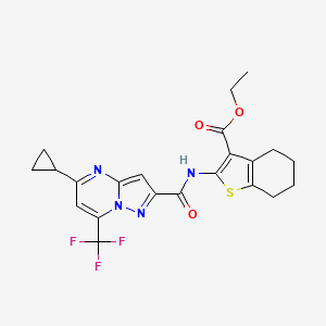 ethyl 2-({[5-cyclopropyl-7-(trifluoromethyl)pyrazolo[1,5-a]pyrimidin-2-yl]carbonyl}amino)-4,5,6,7-tetrahydro-1-benzothiophene-3-carboxylate