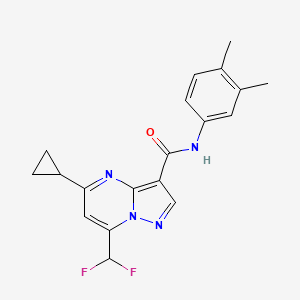 molecular formula C19H18F2N4O B4342444 5-cyclopropyl-7-(difluoromethyl)-N-(3,4-dimethylphenyl)pyrazolo[1,5-a]pyrimidine-3-carboxamide 