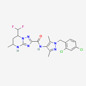 N-[1-(2,4-dichlorobenzyl)-3,5-dimethyl-1H-pyrazol-4-yl]-7-(difluoromethyl)-5-methyl-4,5,6,7-tetrahydro[1,2,4]triazolo[1,5-a]pyrimidine-2-carboxamide