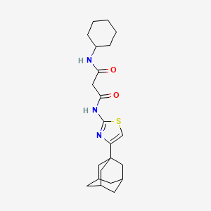 molecular formula C22H31N3O2S B4342456 N-[4-(1-ADAMANTYL)-1,3-THIAZOL-2-YL]-N-CYCLOHEXYLMALONAMIDE 