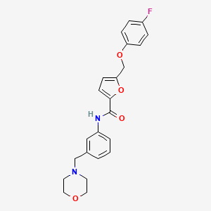 molecular formula C23H23FN2O4 B4342467 5-[(4-fluorophenoxy)methyl]-N-[3-(morpholin-4-ylmethyl)phenyl]furan-2-carboxamide 