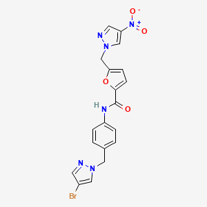 N~2~-{4-[(4-BROMO-1H-PYRAZOL-1-YL)METHYL]PHENYL}-5-[(4-NITRO-1H-PYRAZOL-1-YL)METHYL]-2-FURAMIDE