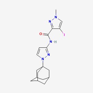 molecular formula C18H22IN5O B4342486 N-[1-(1-adamantyl)-1H-pyrazol-3-yl]-4-iodo-1-methyl-1H-pyrazole-3-carboxamide 