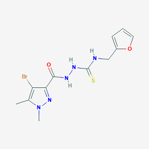 2-[(4-BROMO-1,5-DIMETHYL-1H-PYRAZOL-3-YL)CARBONYL]-N-(2-FURYLMETHYL)-1-HYDRAZINECARBOTHIOAMIDE