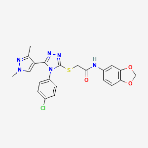 N~1~-(1,3-BENZODIOXOL-5-YL)-2-{[4-(4-CHLOROPHENYL)-5-(1,3-DIMETHYL-1H-PYRAZOL-4-YL)-4H-1,2,4-TRIAZOL-3-YL]SULFANYL}ACETAMIDE