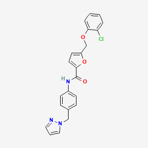 5-[(2-chlorophenoxy)methyl]-N-[4-(1H-pyrazol-1-ylmethyl)phenyl]-2-furamide