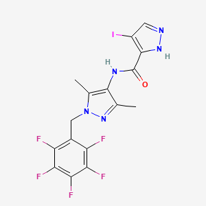 N-[3,5-dimethyl-1-(2,3,4,5,6-pentafluorobenzyl)-1H-pyrazol-4-yl]-4-iodo-1H-pyrazole-3-carboxamide