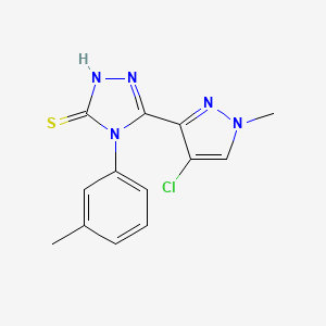 5-(4-CHLORO-1-METHYL-1H-PYRAZOL-3-YL)-4-(3-METHYLPHENYL)-4H-1,2,4-TRIAZOL-3-YLHYDROSULFIDE