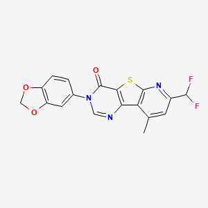 5-(1,3-benzodioxol-5-yl)-11-(difluoromethyl)-13-methyl-8-thia-3,5,10-triazatricyclo[7.4.0.02,7]trideca-1(9),2(7),3,10,12-pentaen-6-one