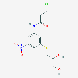 3-chloro-N-{3-[(2,3-dihydroxypropyl)sulfanyl]-5-nitrophenyl}propanamide