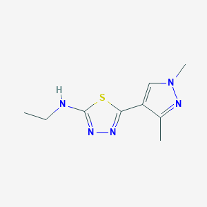 molecular formula C9H13N5S B4342614 N-[5-(1,3-DIMETHYL-1H-PYRAZOL-4-YL)-1,3,4-THIADIAZOL-2-YL]-N-ETHYLAMINE 