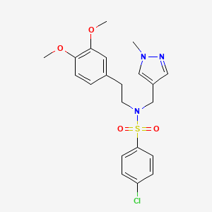 molecular formula C21H24ClN3O4S B4342650 4-CHLORO-N-(3,4-DIMETHOXYPHENETHYL)-N-[(1-METHYL-1H-PYRAZOL-4-YL)METHYL]-1-BENZENESULFONAMIDE 