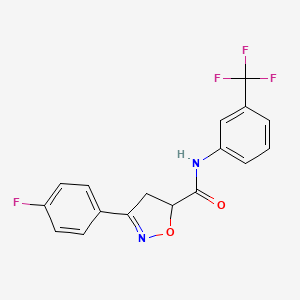 3-(4-fluorophenyl)-N-[3-(trifluoromethyl)phenyl]-4,5-dihydro-1,2-oxazole-5-carboxamide