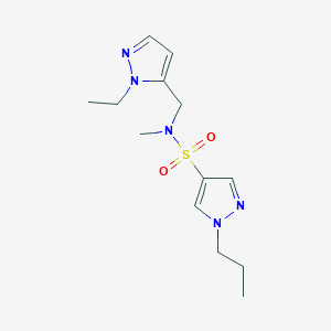 molecular formula C13H21N5O2S B4342718 N~4~-[(1-ETHYL-1H-PYRAZOL-5-YL)METHYL]-N~4~-METHYL-1-PROPYL-1H-PYRAZOLE-4-SULFONAMIDE 