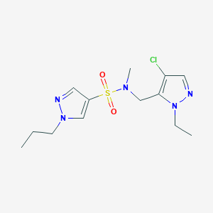 molecular formula C13H20ClN5O2S B4342723 N-[(4-chloro-1-ethyl-1H-pyrazol-5-yl)methyl]-N-methyl-1-propyl-1H-pyrazole-4-sulfonamide 