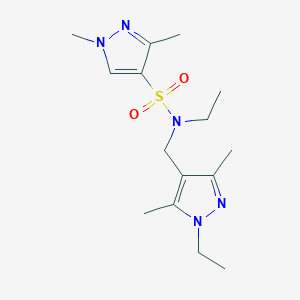 molecular formula C15H25N5O2S B4342732 N~4~-ETHYL-N~4~-[(1-ETHYL-3,5-DIMETHYL-1H-PYRAZOL-4-YL)METHYL]-1,3-DIMETHYL-1H-PYRAZOLE-4-SULFONAMIDE 