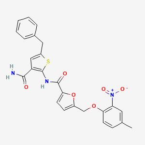 N-(5-benzyl-3-carbamoylthiophen-2-yl)-5-[(4-methyl-2-nitrophenoxy)methyl]furan-2-carboxamide