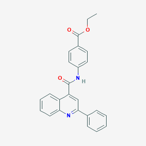 molecular formula C25H20N2O3 B434275 Ethyl 4-{[(2-phenylquinolin-4-yl)carbonyl]amino}benzoate CAS No. 325823-30-1