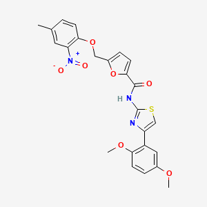 N-[4-(2,5-dimethoxyphenyl)-1,3-thiazol-2-yl]-5-[(4-methyl-2-nitrophenoxy)methyl]-2-furamide