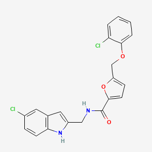 N-[(5-chloro-1H-indol-2-yl)methyl]-5-[(2-chlorophenoxy)methyl]furan-2-carboxamide