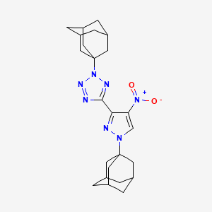 molecular formula C24H31N7O2 B4342808 2-(1-adamantyl)-5-[1-(1-adamantyl)-4-nitro-1H-pyrazol-3-yl]-2H-tetrazole 