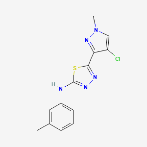 molecular formula C13H12ClN5S B4342826 N-[5-(4-CHLORO-1-METHYL-1H-PYRAZOL-3-YL)-1,3,4-THIADIAZOL-2-YL]-N-(3-METHYLPHENYL)AMINE 