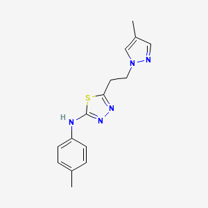 N-(4-METHYLPHENYL)-N-{5-[2-(4-METHYL-1H-PYRAZOL-1-YL)ETHYL]-1,3,4-THIADIAZOL-2-YL}AMINE