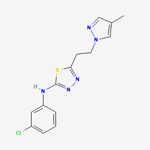 N-(3-CHLOROPHENYL)-N-{5-[2-(4-METHYL-1H-PYRAZOL-1-YL)ETHYL]-1,3,4-THIADIAZOL-2-YL}AMINE