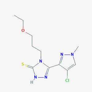 molecular formula C11H16ClN5OS B4342843 5-(4-chloro-1-methyl-1H-pyrazol-3-yl)-4-(3-ethoxypropyl)-4H-1,2,4-triazole-3-thiol 