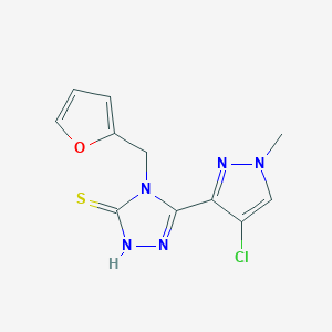 5-(4-CHLORO-1-METHYL-1H-PYRAZOL-3-YL)-4-[(FURAN-2-YL)METHYL]-4H-1,2,4-TRIAZOLE-3-THIOL