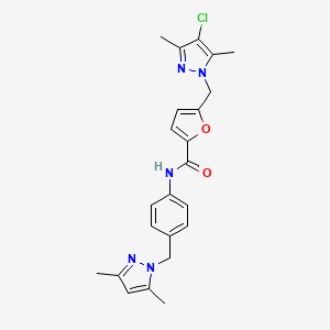 5-[(4-CHLORO-3,5-DIMETHYL-1H-PYRAZOL-1-YL)METHYL]-N~2~-{4-[(3,5-DIMETHYL-1H-PYRAZOL-1-YL)METHYL]PHENYL}-2-FURAMIDE