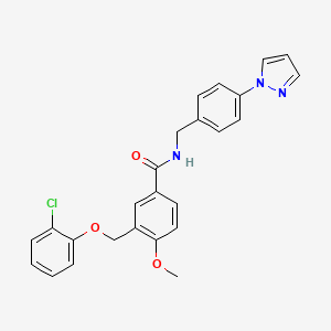 3-[(2-chlorophenoxy)methyl]-4-methoxy-N-[4-(1H-pyrazol-1-yl)benzyl]benzamide